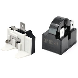 Surf turtle Refrigerator Compressor Relay and Overload Kit 3 Pin QP2-4.7 PTC Starter Relay and 6750C-0005P Overload Protector Compatible with LG Refrigerator Compressor