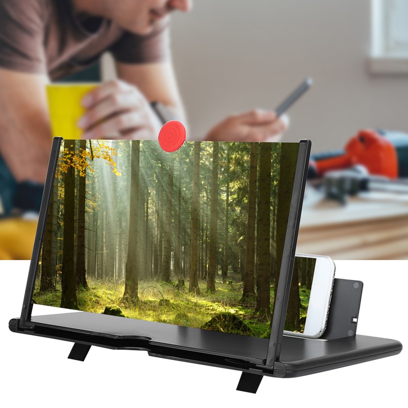 12'' 3D Phone Screen Magnifier HD Screen Amplifier PullOut Bracket