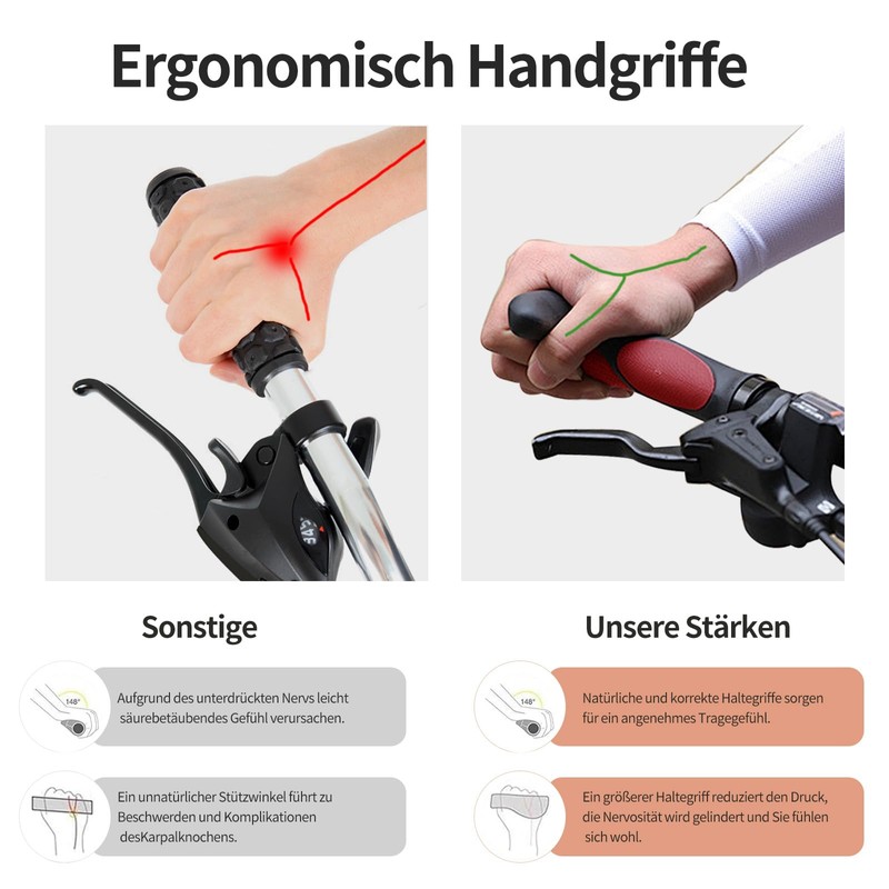 OSIGEI Bicycle Grips, Ergonomic Bicycle Handlebar Non-Slip Handlebar Grips with