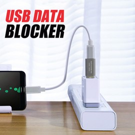 Data Blocker USB C - Aluminum Alloy Shell USB Data Blocker - Stable Adapter Fast Charging Long-Lasting Protector for PC Phone Devices Work Public