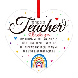 FLYAB Teacher Appreciation Gifts for Women Teachers Christmas Ornaments Thank You Appreciation Teacher Ornaments for Christmas Tree Teacher Retirement Gift Back to School Graduation Gifts for Teachers