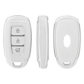 OFFCURVE Car Key Case, Key Cover, Key Cover, Protective Cover, 3 Buttons, Suitable for Hyundai i10 i30 ix25 ix35 IG Santa Fe Kona Elantra Grandeur Solaris Azera Tucson Palisade