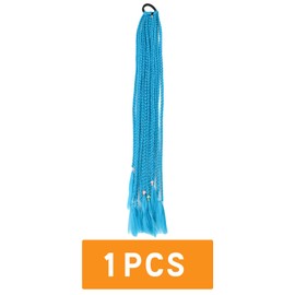 Traziewell Crochet Braids Hair Extensions Braiding Hair Accessories Girl Colored Ponytail Hair Extension Headband Rubber Band Headband Blue Hair Pieces for Women 2613