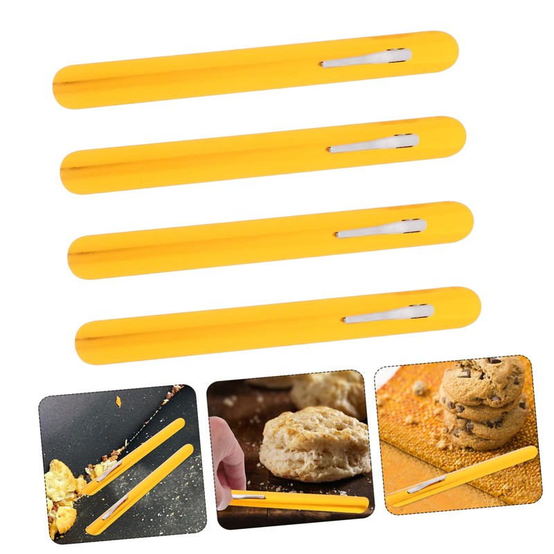 OHPHCALL 4Pcs Stainless Steel Crumb Scraper for Tabletop Cleaning Portable