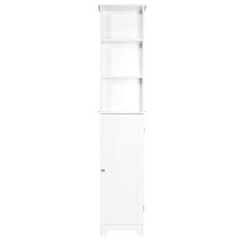 Redmon Contemporary Country Collection Tall Floor Shelf, One Size, White