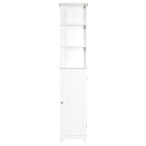 Redmon Contemporary Country Collection Tall Floor Shelf, One Size, White