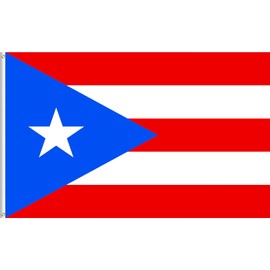 Lixure Puerto Rico Flag 3 x 5 FT, 90 x 150 cm Bandera De Puerto Rico, Polyester Banner for Outdoor, Vivid Color, Fade Proof, Durable, with 2 Brass Grommets