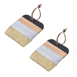 Antrader Bristle Paint Brushes,2Pcs Deck Brush Stain Brushes for House, Furniture,Fences,Deck and Wall Trim (3.94" x 4.84")