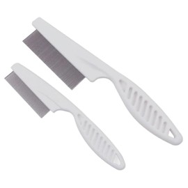 2Pcs White Long Handle Metal Hair Nit Comb Remove Head Nits Nit Comb For Pets Kids And Adults Lice Treatments (14cm, 18cm)，Lice Treatments，Lice Combs