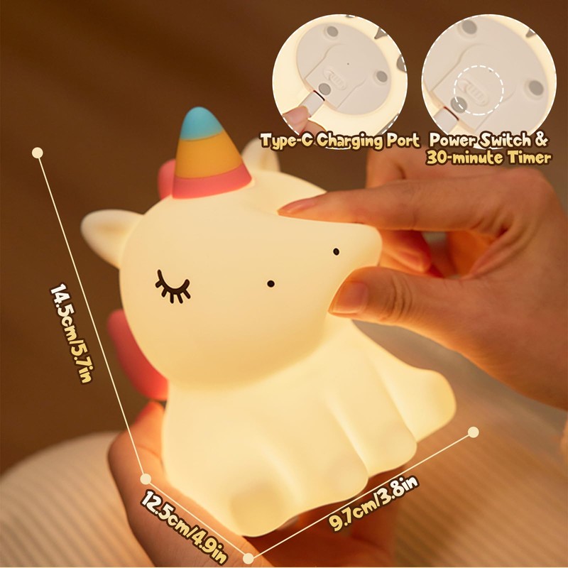 GIBOHOM Children's Night Light Unicorn Night Lamp