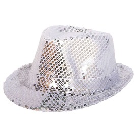Fedora Trilby Sequin Silver Very Stylish