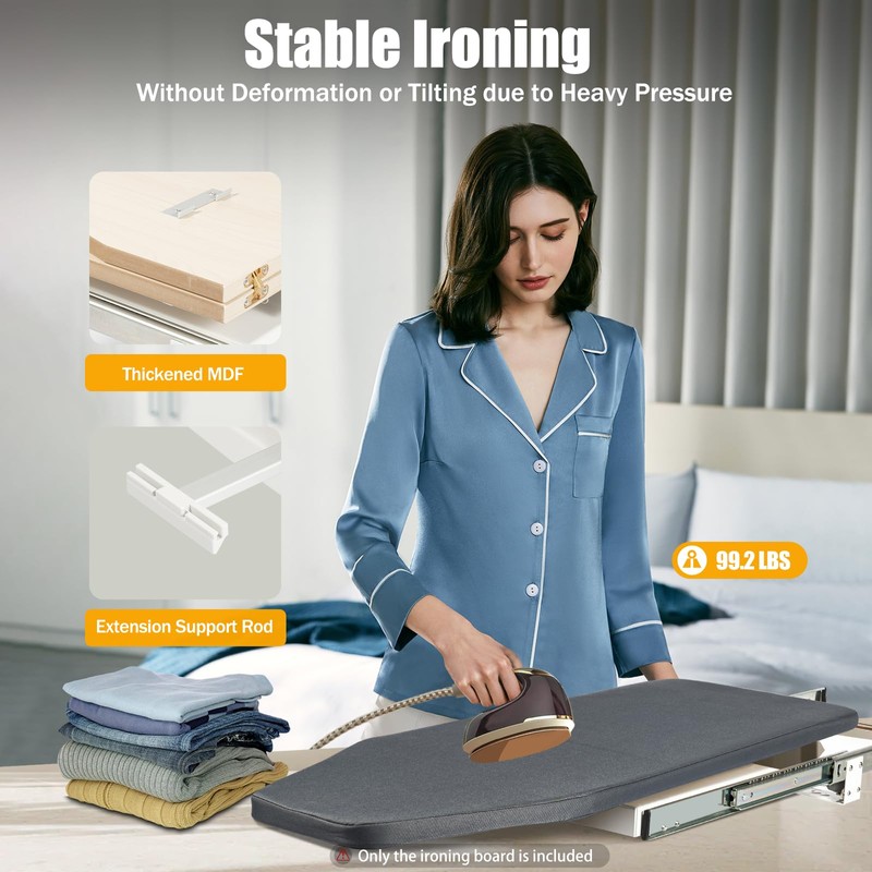 PIAOCAIYIN Folding Ironing Board, Wall Mounted Ironing Board, Hideaway Ironing