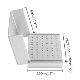 Dental Burs Block Holder Case Disinfection for FG and CA Burs Diamond Burs Aluminium Autoclavable Opening Box 58 Holes Sliver