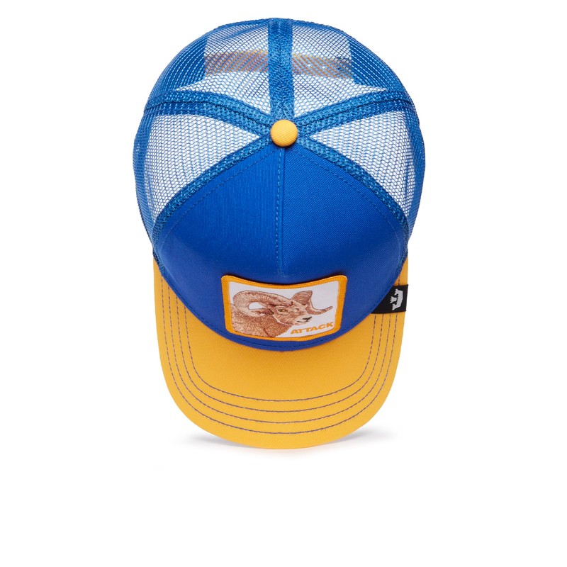 Goorin Bros. Trucker Cap Ram Fan Blue Yellow Size: One