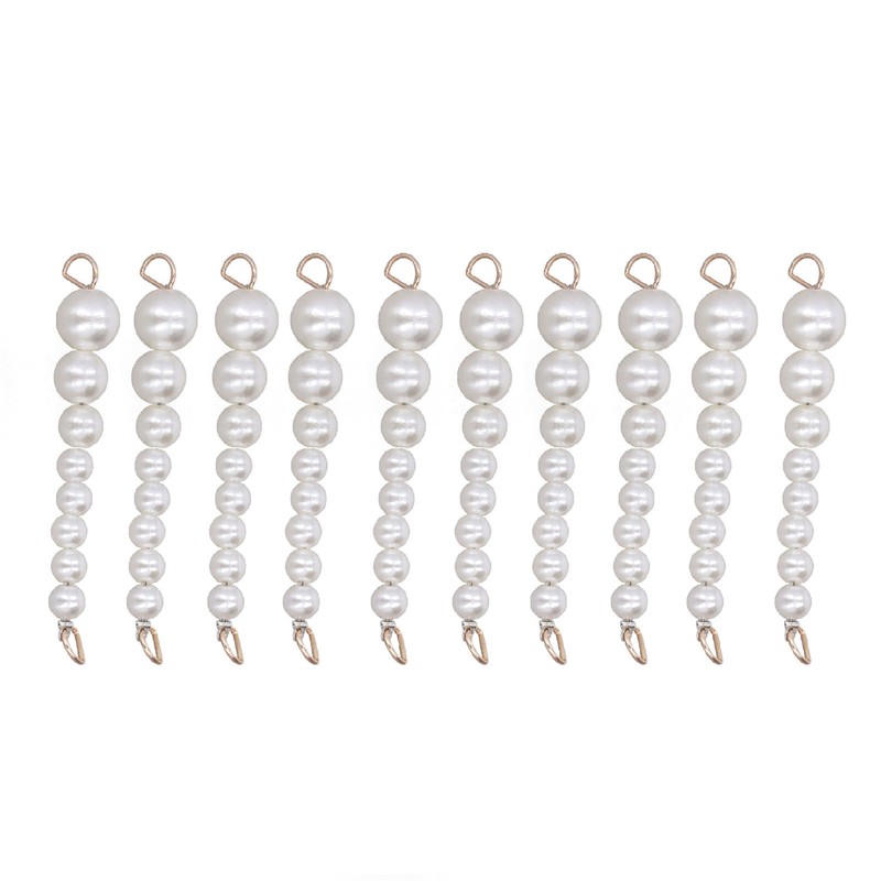 10Pcs Pearl Shoe Chains Polished ABS Resin Metal Buckle Widely