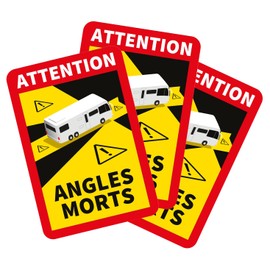 lepni.me 3 Pieces Motorhome Angles Morts Stickers for France | Extra Strong Adhesion and UV Protection | Attention Caravan Warning Sign | Vehicle Blind Spot Sticker (3PCS MOTORHOME)