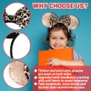 2 Pcs Mouse Ears Headbands, Shiny Bow Glitter Mouse Ears