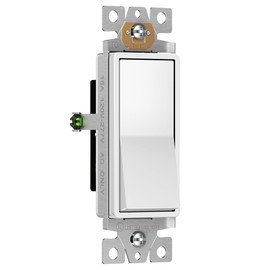 Enerlites Light Switch On/Off Paddle Wall Switch 91150-W | 15 Amp, 120V/277V, AC, Single Pole, 3 Wire, Grounding Screw, Residential and Commercial Graded Light Switch, UL Listed | White - 20 Pack