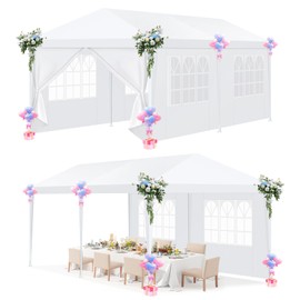 HOTEEL 10'x20' Party Tent, Outdoor Tent for Parties, Event Tent with Removable Sidewalls, Large Canopy Tent for Weddings, Parties, Patio Camping Gazebo, Waterproof, White