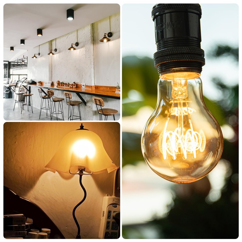 Wesome Lighting Warm LED Edison Light Bulbs, A19 4W Dimmable