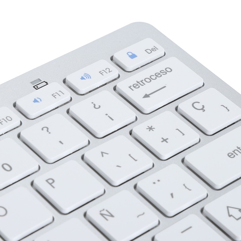 78 Keys Spanish Wireless Bluetooth Keyboard Thin Lightweight Silent Spanish