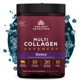 Ancient Nutrition Advanced Collagen Powder Protein Detox with Probiotics and Vitamin C, Unflavored, Hydrolyzed Collagen Peptides Supports Healthy Detoxification and Gut Support, 36 Servings
