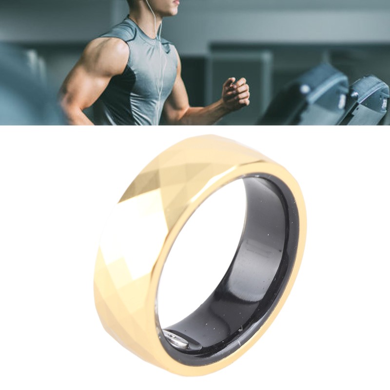 Smart Ring Aluminum Alloy Pedometer Sleep Temperature Tracking Lightweight Smart