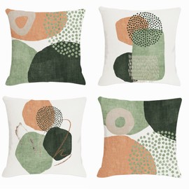 Jartinle Mid Century Modern Throw Pillow Covers 18x18 Set of 4 Boho Aesthetic Geometric Pillow Covers for Outdoor Couch Sofa Minimalist Home Decor