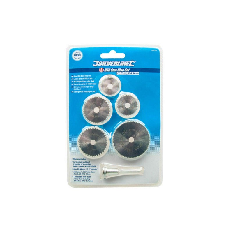 Silverline Tools 289305 HSS Saw Disc Set 6pce 22, 25,