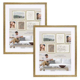Camden Reed Set of Two 20x24 Inch Luxe Poster Frames Matted to 16x20 Inches, Brass