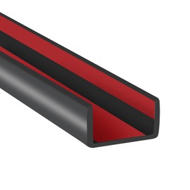 Rubber Edge Trim, 5/8" Self Adhesive Flexible U Channel Edge Protecter for Plywood, Tables, Desks, Cabinets, Counter Top, Wide U Shaped Edge Trim, Edge Banding, Black Color, 20Ft