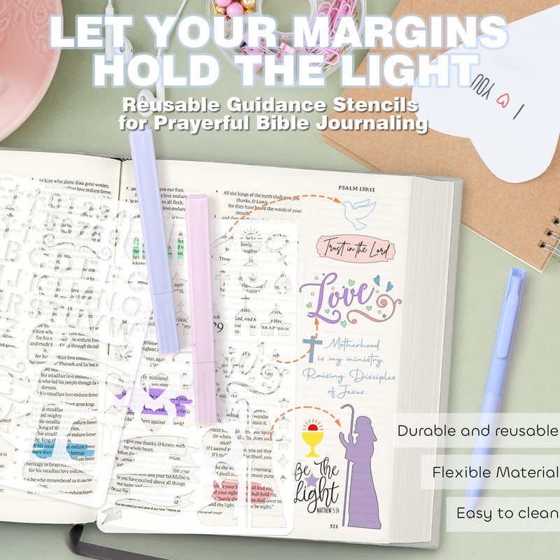 XKDOUS Bible Study Supplies, Bible Journaling Kit with Highlighters，Morandi