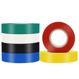 TSUBI 6-Pack Multicolor Electrical Tape, 0.7 inch x 66 feet per Pack, is specifically Designed for high-Viscosity Wire Harness Winding Applications,DIY Handmade(Multicolor)