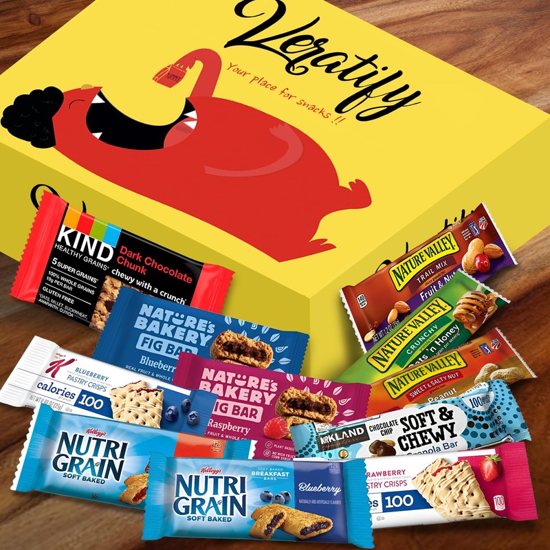 Veratify Healthy Mixed Snack Box (66 Count) Snacks Gift Basket