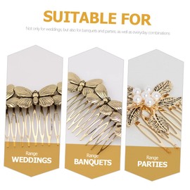 Baluue 6pcs Vintage Hair Comb for Women Retro Headdress and Gemstone Accents Elegant Bridal Hair Accessories for Formal Occasions