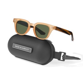 ROCKNIGHT HD UV400 Polarized Sunglasses Women Polarized UV Protection Unbreakable Comfortable Flat Green Lens Outdoor Walking Beach Sunglasses