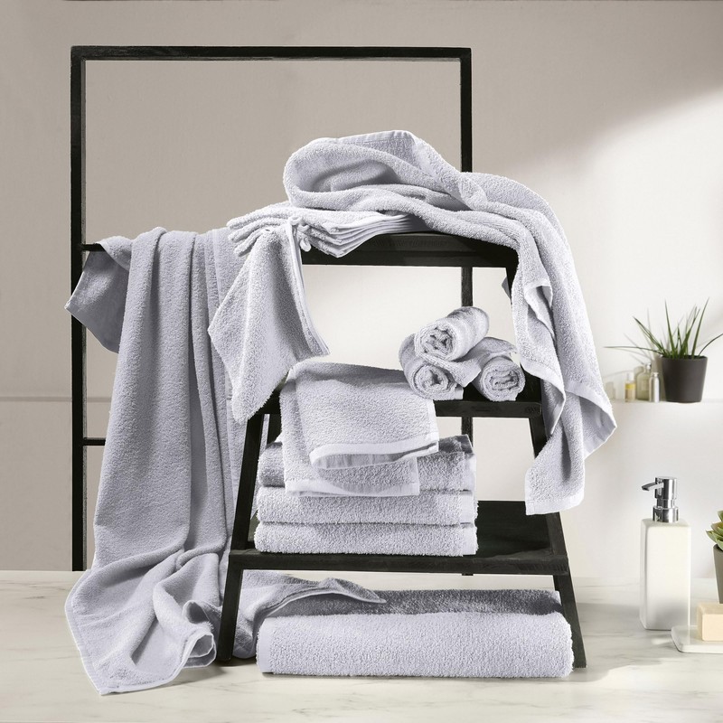 REDBEST Duschtuch Oceanside Walk-Frottier Silber Größe 70x140 cm