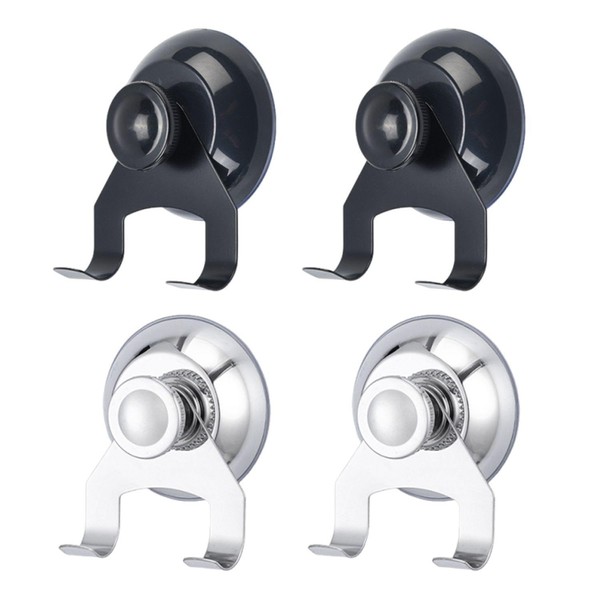 4-Piece Suction Cup Hooks, Stainless Steel Hooks, Bathroom Hooks Without