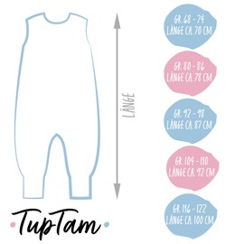 TupTam Baby All-Season Sleeping Bag with Feet, 2.5 Tog, Oeko-Tex, Unisex, Whale