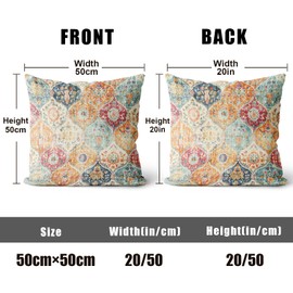 XPHZZL Pack of 2 Short Plush Soft Decorative Cushion Covers 50 x 50 cm Square Throw Pillow Case Boho Style Pillowcases for Sofa Bedroom Outdoor Patio Garden with Invisible Zipper 20x20 Inch