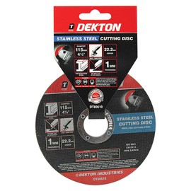 Dekton 115mm Cutting Disc Stainless Steel Ultra Thin- Diameter 115mm| 22.2mm Arbor| 1mm Thickness| Ideal For Cutting Steel| Compatible with most angle grinders| Ensuring minimal material loss.