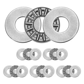 QUARKZMAN AXK1024+2AS Axial Needle Roller Bearings with Washers 10x24x4mm Chrome Steel Needle Roller Bearings, P5 (ABEC 5) Pack of 6