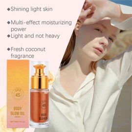 Pongnas Aceite Corporal Brillante, Hidratante, Abrillantador de Larga Duración con Mica Reflectante de Luz para un Brillo Veraniego (30ml)