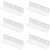 6 PCS Stainless Steel Corner Braces,L-Shaped Extended Fastening Brackets (White)
