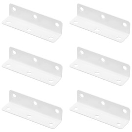 6 PCS Stainless Steel Corner Braces,L-Shaped Extended Fastening Brackets (White)