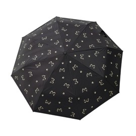 Compact Cat Umbrella - Automatic Folding, Dual-Use Rain and Sun Protection, Black Coating Anti-UV, Windproof, Lightweight, Portable Travel Companion for Men and Women, Black (Cat)