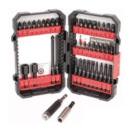 BIG RED BHT-42IBS01 Torin 42-pcs Professional Impact Screwdriver Bit Set and sleeve, Phillips, Square, Slotted and Hex Bits, Magnetic Bit Holder/sleeve, Case incld