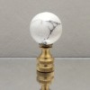 Unbranded Howlite Marble Gemstone 1" Ball Lamp Finials Nickel/Polishe -