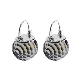 Austrian Crystal Earrings for Women, 925 Sterling Silver, Platinum Plated, Sparkly Crystal Ball Dangle Earrings, Hypoallergenic, Sparkling Unique Jewelry (Black Diamond)