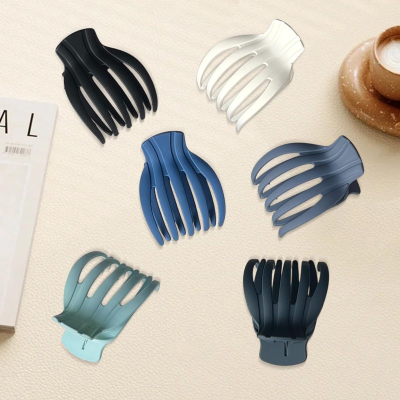 6Pcs Lay Flat Hair Claw Clips for Women French Stylish